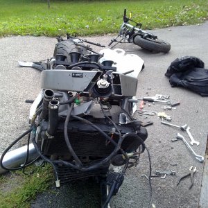 Nach unfall wurde der lenker vom rahmen getrennt :(