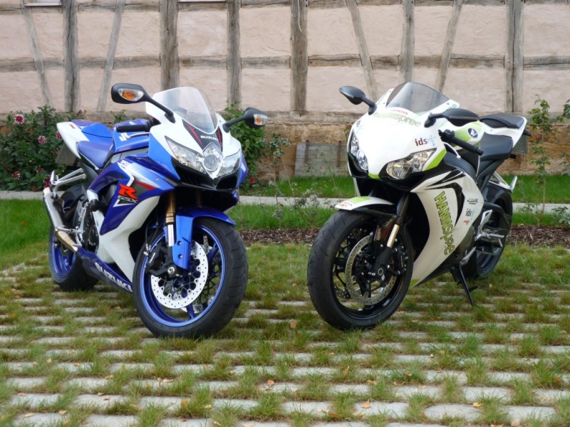 GSXR 600 K8 und die NEUE Honda CBR RR R8 Hannspree Design